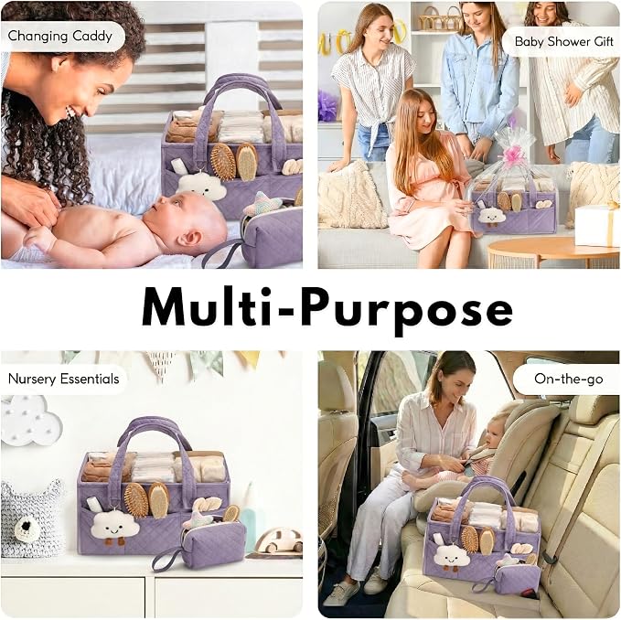 Baby Diaper Caddy Organizer, Baby Basket Shower Gift, Portable Changing Table - Image 4