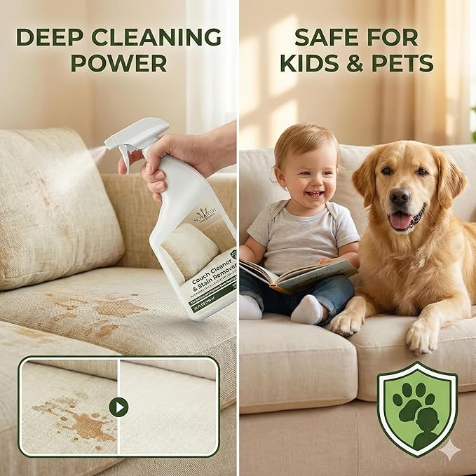 NOYATECH Couch Cleaner and Stain Remover Spray – Professional Strength, Multi-Surface Fabric and Upholstery Cleaner – Pet-Safe, Non-Toxic, Quick-Drying for Couches, Sofas & Car Interiors.