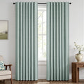 MIULEE 100% Blackout Linen Curtains 42 x 72 Inch Seafoam Green 2 Panels | by MIULEE