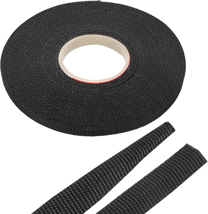 MECCANIXITY Braided Cable Sleeves Heat Shrinkable Fabric Sleeving, 1/4" 60ft Black 2:1 Ratio Heat Shrinkable Cord Protector for Harness Cable, Network Cable Protection, Cable Management