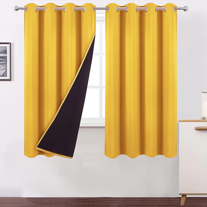 100% Blackout Yellow Curtains by Lemomo