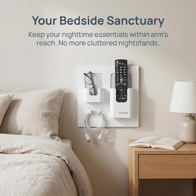 Bedside Shelf with Strong Sticky Gel, Wall Mount Organizer Holder - Image 3