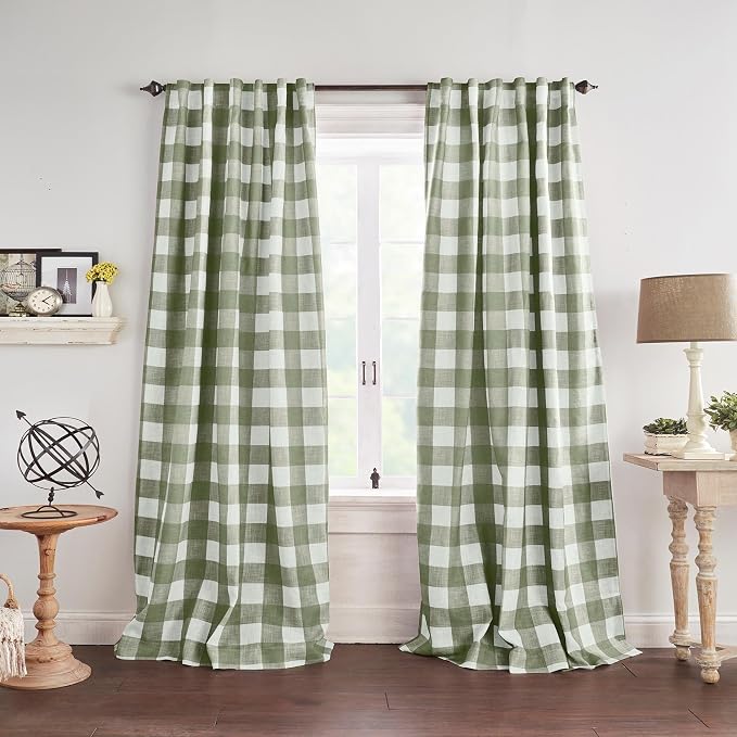 Grainger Rod Pocket Back Tab Window Curtain Panel, Sage Green by ElreneHomeFashions