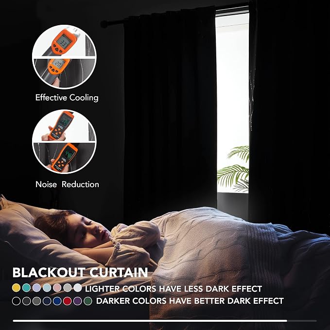 Deconovo Blackout Back Tab Curtains - Image 4