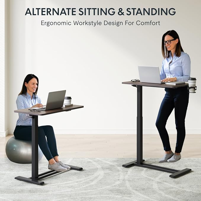 FLEXISPOT H7 28" Pneumatic Height-Adjustable Overbed Table - Image 8