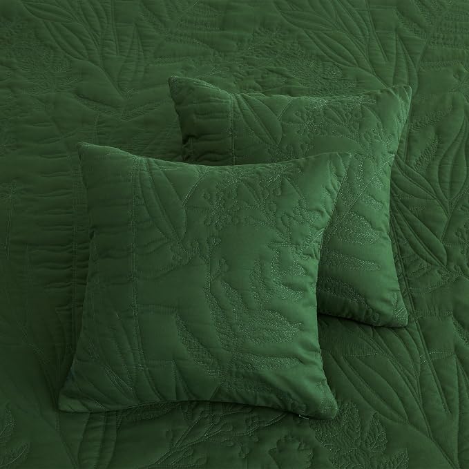 HZ & HY Oversized Queen Bedspreads, Olive Green | Generous Coverage, 5-Piece - Image 8