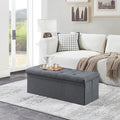 Folding Storage Ottoman Bench, Ottoman Foot Rest, End of Bed Bench, Storage by Furrnook