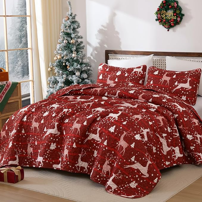 Dinjoy Christmas Quilt King Size by DINJOY