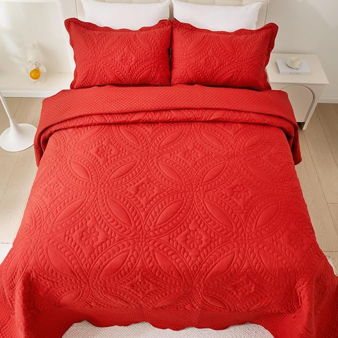 Cmfshape Oversize King Bedspread 128"x120", 3 Piece California King Quilt - Image 7
