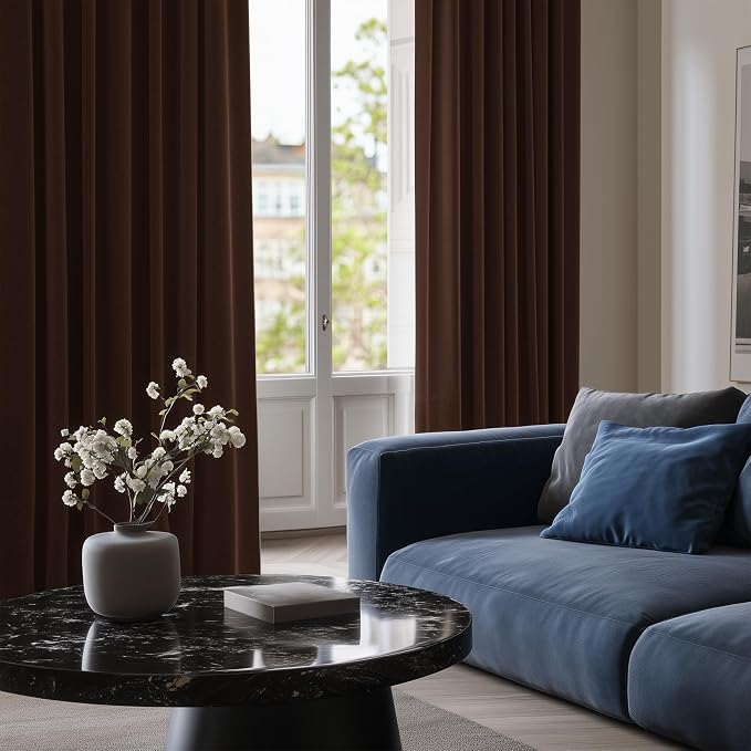 Deconovo Blackout Curtains for Bedroom and Living Room 72 Inches Long | Black - Image 6