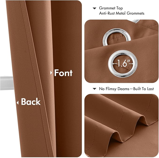 MIULEE Blackout Curtains for Bedroom 2 Panels 40 x 63 Inch Long Sun Baked | - Image 4