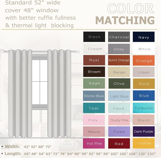 KOUFALL Short Curtains for Kitchen Window Over Sink - Image 2