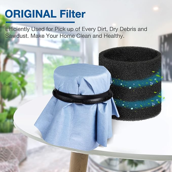 Shop-Vac 90107 Paper Disc Filter Reusable for Most Shop-Vac Wet/Dry Vacuum Cleaners 5 Gallon and Above, Replacement Parts #9010700, 9013700, 6 Pack