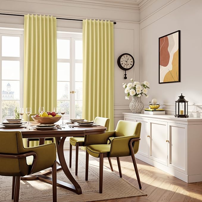 Yellow Linen 100% Blackout Curtains 84 Inch Long - Image 6