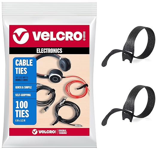 VELCRO Brand Reusable Cable Ties, Cord Management, 100 Pack | Wire And Cable by VELCROBrand