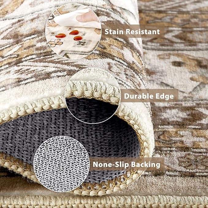 cotiled 3x8 Hallway Runner Rug for Entryway, Non-Slip Vintage, and Laundry Room - Image 5