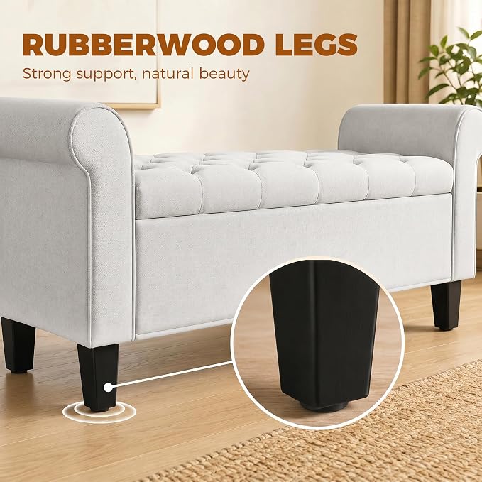 HOMCOM 47" Storage Ottoman End of Bed Bench - Image 8