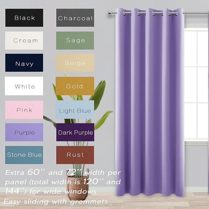 KOUFALL Lavender Purple Curtains - Image 2