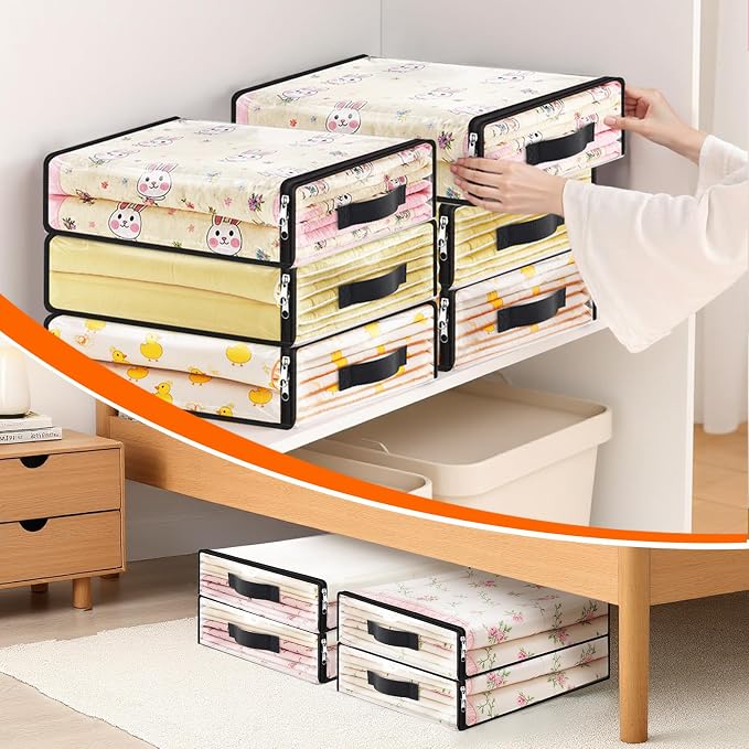 SpaceWhisper Clear Sheet Storage Bags, 6 Pack, 15.7 x 13.8 x 3.9 in | Sheet - Image 7