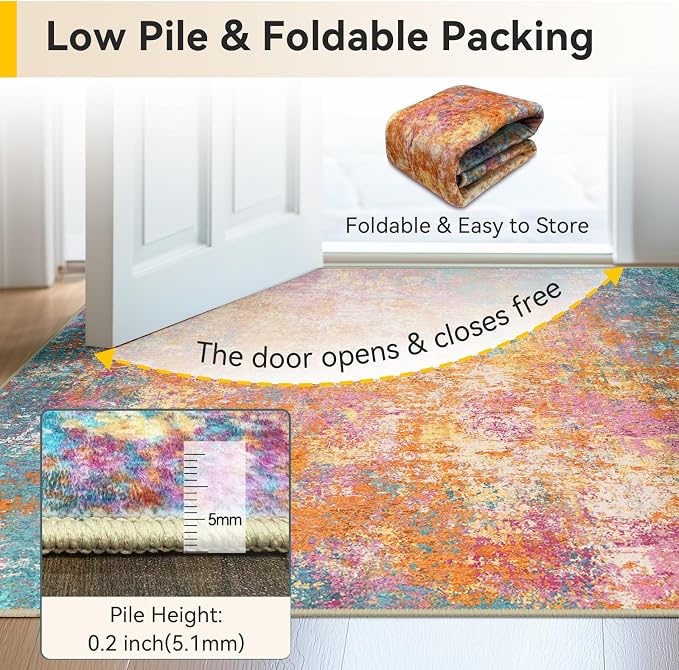 RELEANY Washable 6'x9' Abstract Area Rug - Image 7