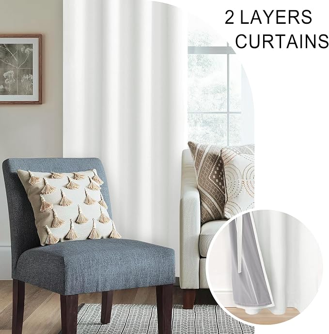 XWZO 100% Blackout Curtains 45 Inches Long - Image 5