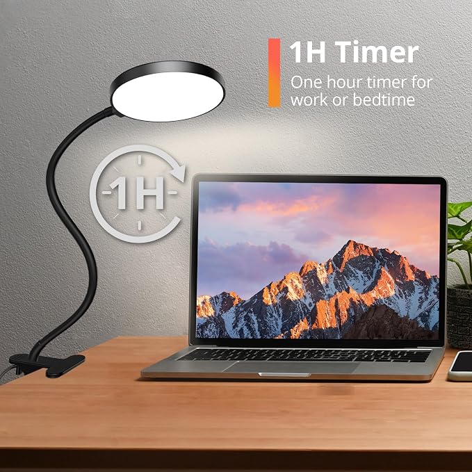 iFalarila Reading Light with Remote, LED Desk Lamp Clip on RA>95 Dimmable - Image 4