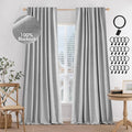 MIULEE 100% Blackout Curtains 120 inches Long, Linen Curtains & Drapes by MIULEE