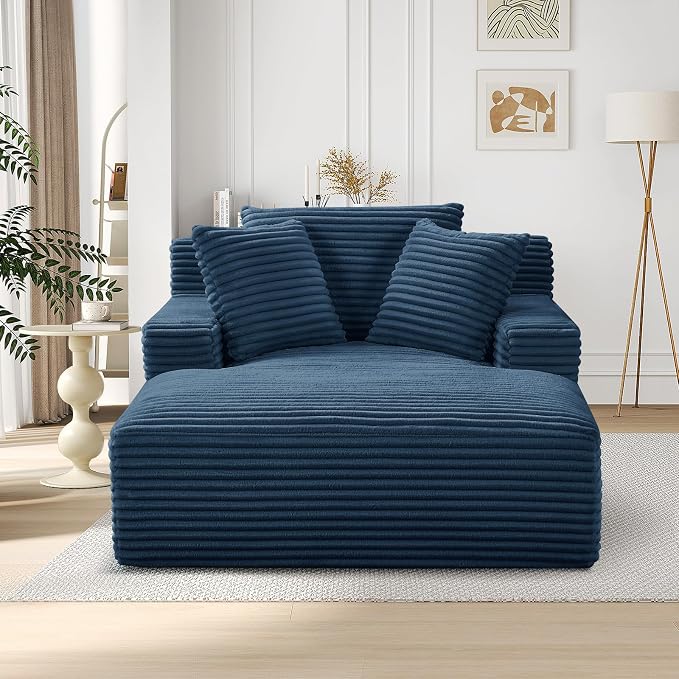 Oversized Chaise Lounge Chair Indoor, Comfy Fluffy Cloud Couch, Modern Deep - Image 8