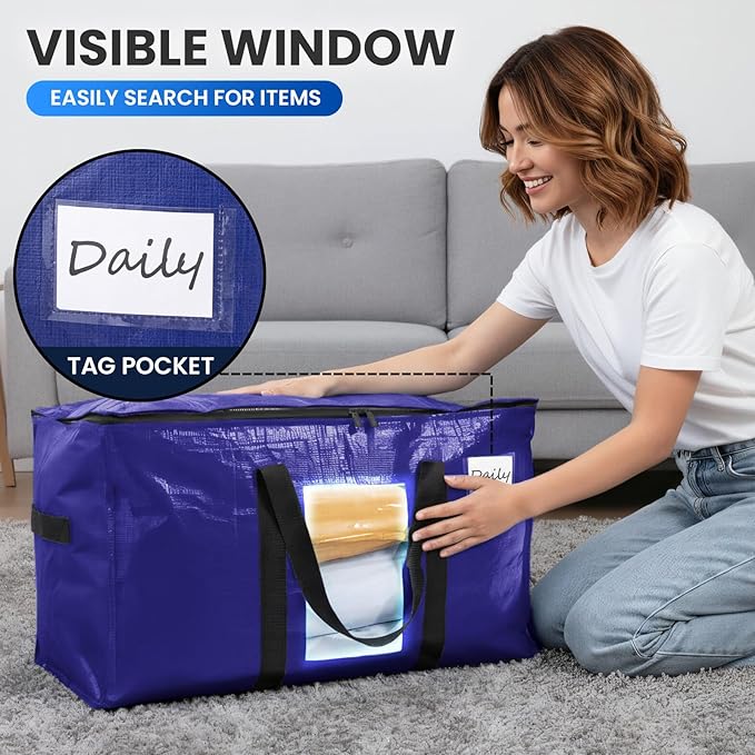 TAILI 6 Pack Dark Blue XXL Moving Bags, Storage Bags - Image 5