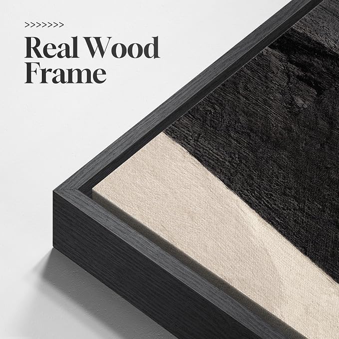 Framed Black Beige Abstract Long Vertical Wall Art - Image 6