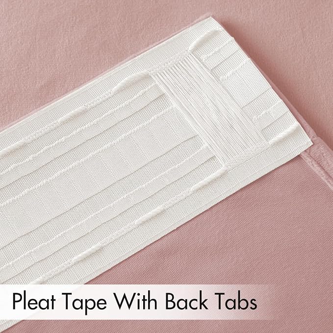MIULEE Light Pink Velvet Pinch Pleat Blackout Curtains W52 X L90 Inches | 2 - Image 4