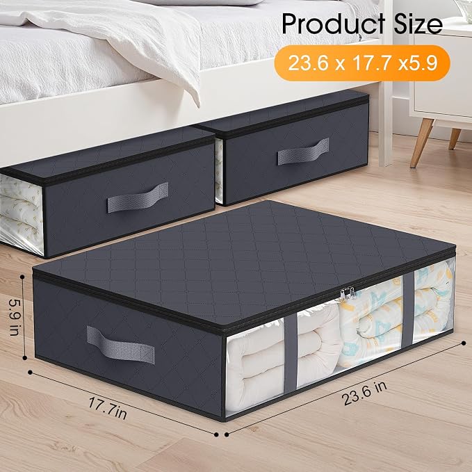 StorageRight Under Bed Storage Bags, 10 Pack, Comforters, Blankets and Seasonal - Image 2