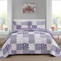Mybedsoul Purple Quilt Set Full Size, Patchwork Reversible Bedding Set | Soft by Mybedsoul