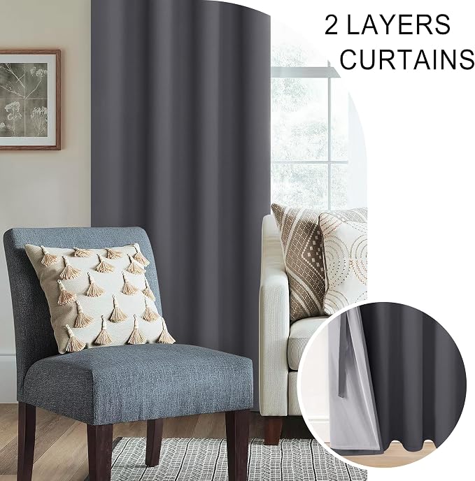 XWZO 100% Blackout Curtain Panels - Image 5