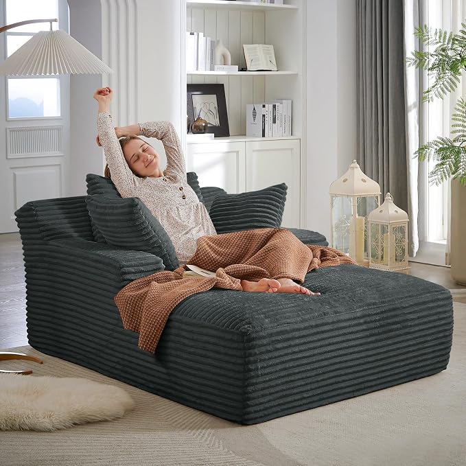 Oversized Chaise Lounge Chair Indoor, Comfy Fluffy Cloud Couch, Modern Deep - Image 6