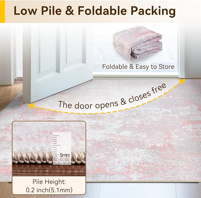 RELEANY Washable Round 8ft Area Rug - Image 6
