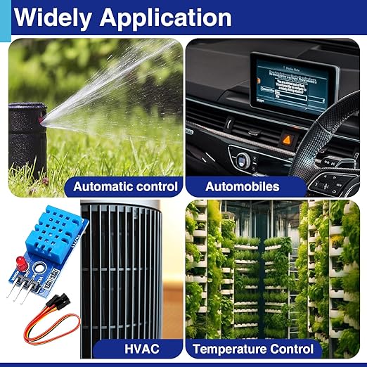 3 Set Digital Temperature and Humidity Sensor Modules, Compatible with DHT11, 3.3V–5V Sensors for Arduino with Dupont Wires