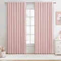 Cute Baby Pink Blackout Curtains 70 Inches Extra Wide Pleated by QJMYDECO