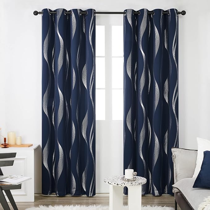 Deconovo Curtains for Living Room, Pattern Blackout Curtains 54 Inches Long | - Image 2