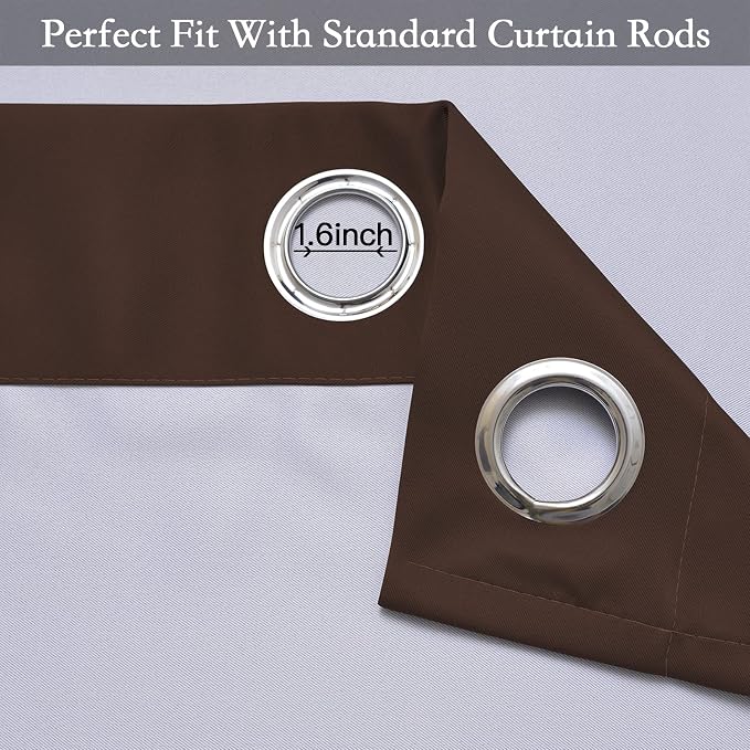 SimpleHome Brown to Grey White Ombre Room Darkening Curtains 84 Inch | Curtains - Image 4
