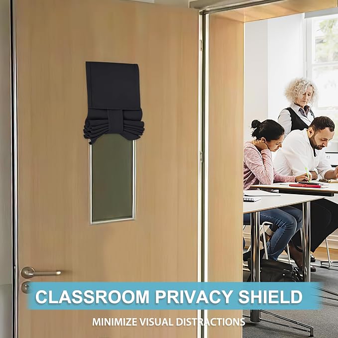 RYB HOME Blackout Shades for Classroom Window & Door Cover, W8 x L36 - Image 3