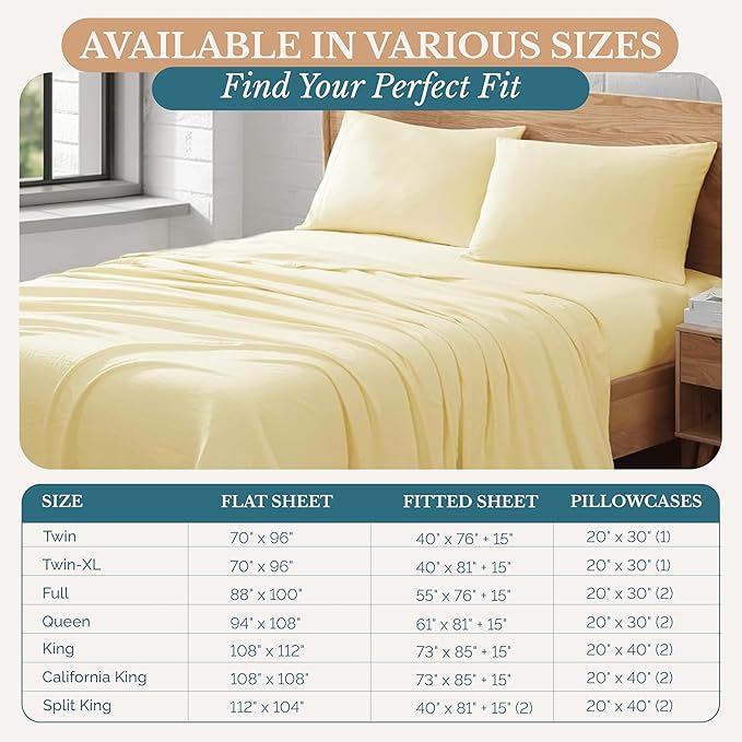 Casa Platino Twin Size Bed Set Pre-Washed, Ultra Soft & Breathable Sheets Twin, 3 Piece Set, Brushed Microfiber Bedding, Deep Pocket, Fits up to 15 inch Mattress– Twin, Vanilla