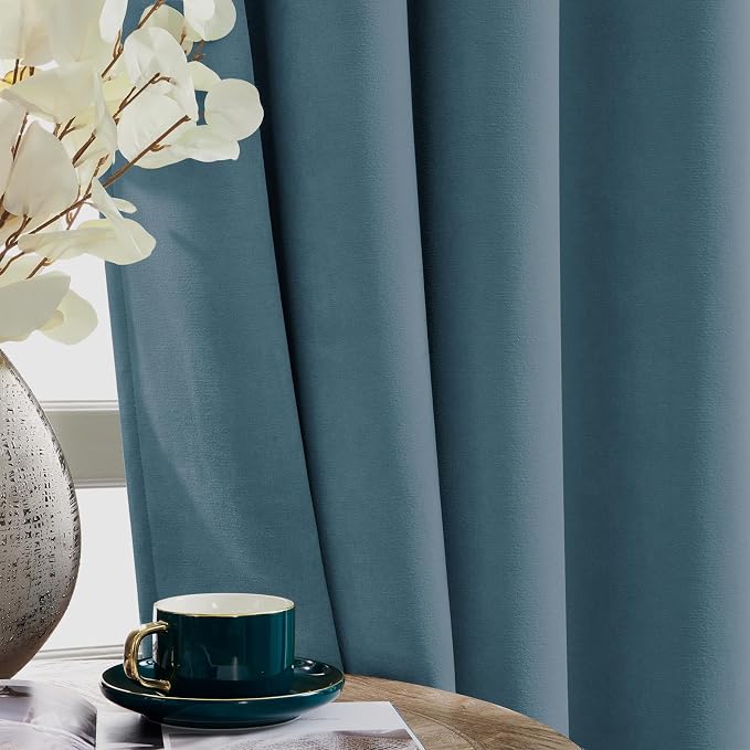 Joydeco Velvet Blackout Curtains Black Out Curtain 108 Inch Drapes | - Image 5