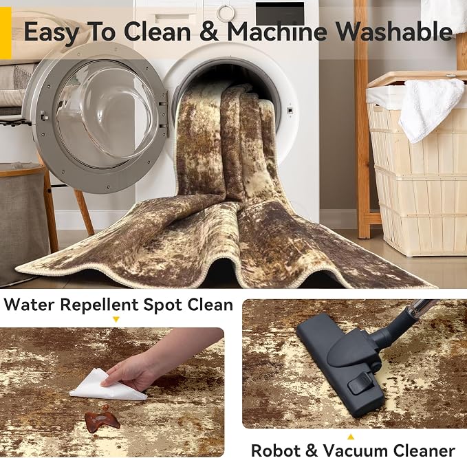 RELEANY Washable Square 8'x8' Area Rug - Image 4
