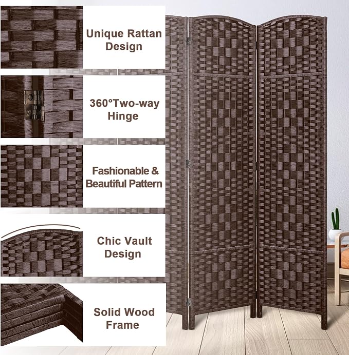 RHF Room Divider Panel, Partition Room Dividers, 3Panel Privacy Screen - Image 4