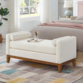 51” Bed Ottoman Bench for Bedroom, Boucle Upholstered End of The Bed Bench by Unknown