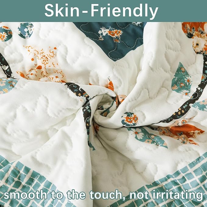 BEDIFANY Cotton California King Size Quilt Sets, Farmhouse King Bedspread | - Image 6