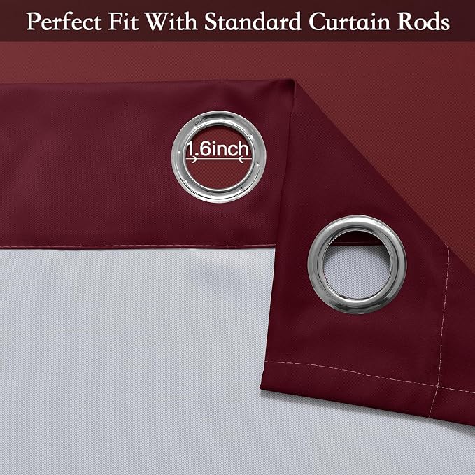 SimpleHome Ombre Curtains Red to Grey White - Image 4