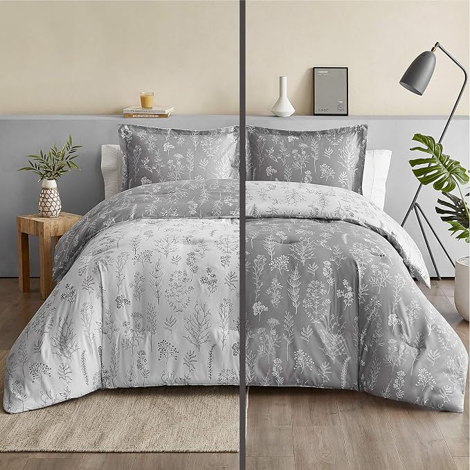 Bedsure Light Grey King Comforter Set - Image 3
