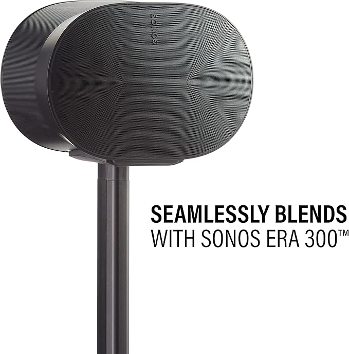 Sanus Wireless Speaker Stands for Sonos ERA 300™ (Black) - Pair, Perfect Stand Setup for Easy and Secure Mounting of New Sonos Era 300™ Speakers - OSSE32-B2